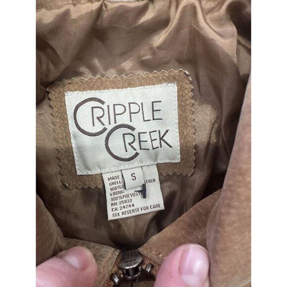 Cripple Creek Black Fringe Leather Suede Western Studded Women's Jacket Rodeo S - Picture 3 of 12